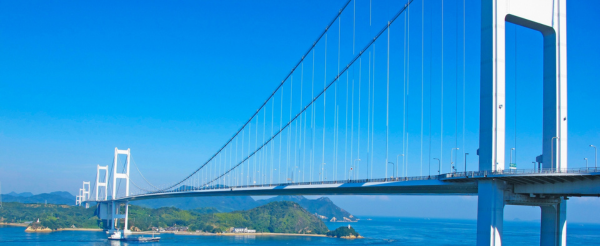 搭纜車上城指定史蹟~松山城→水龍頭柑橘汁~松山商店街→看海景囉~來島海峽大橋展望所→據聞全日本山祇神社總社~大山祇神社
