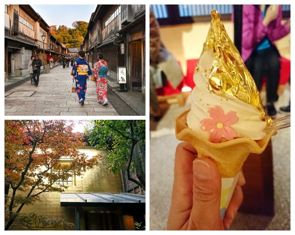 加賀百萬石之城~金澤城→日本三大名園~兼六園→近江町魚市場→東茶屋街~外牆貼滿閃亮金箔的金箔土藏→主計町茶屋街