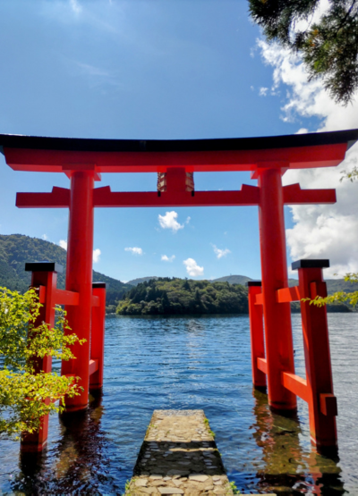 在天空捕捉富士山之美~蘆之湖空中纜車(早雲山→大涌谷→桃源台) → 箱根觀光海賊船(桃源台→箱根町)→湖中鳥居~箱根神社→箱根溫泉飯店